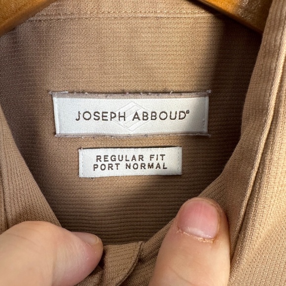 Joseph Abboud Men's Regular Fit Long Sleeve Button Up Shirt Caramel 15.5 - 32/33 - Picture 3 of 12